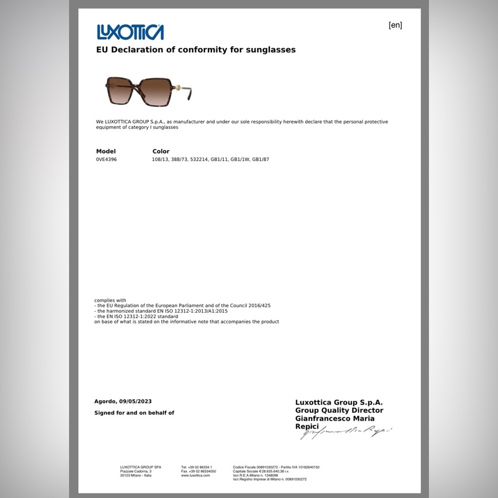 Versace Dark Brown Sunglasses - Picture 10 of 10
